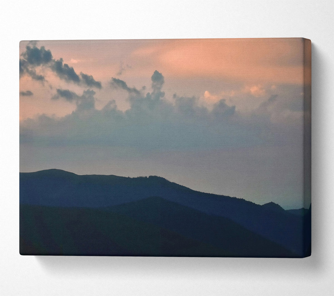  A Canvas Print of Pink Sky Silhouette Canvas Print