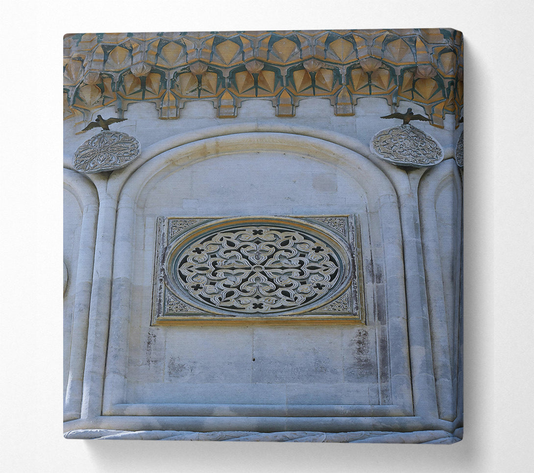 A Canvas Print of Stonework With Gold Accents Canvas Print