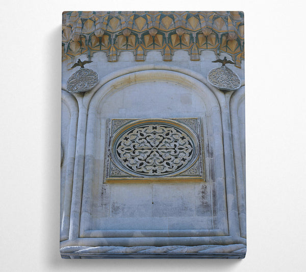  A Canvas Print of Stonework With Gold Accents Canvas Print