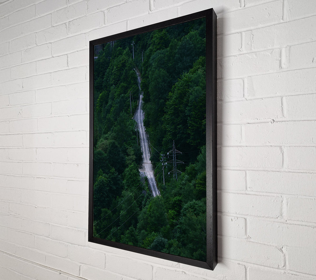  A Canvas Print of Emerald Road Through Trees Canvas Art