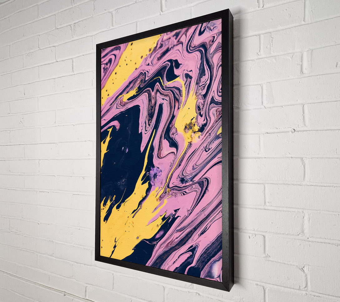  A Canvas Print of Yellow Swirl Abstract Canvas Wall Art