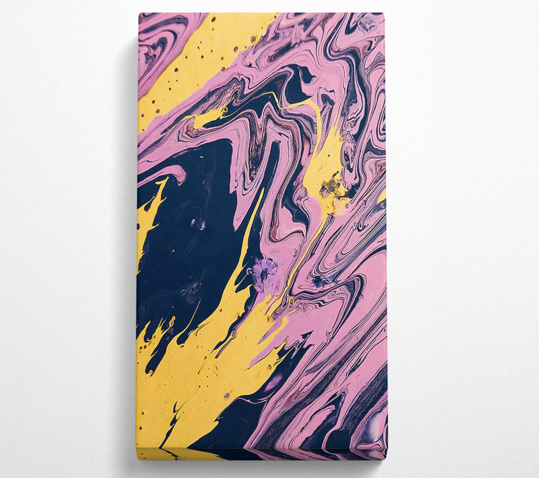  A Canvas Print of Yellow Swirl Abstract Canvas Wall Art
