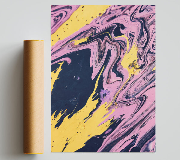 Yellow Swirl Abstract Giclee Print