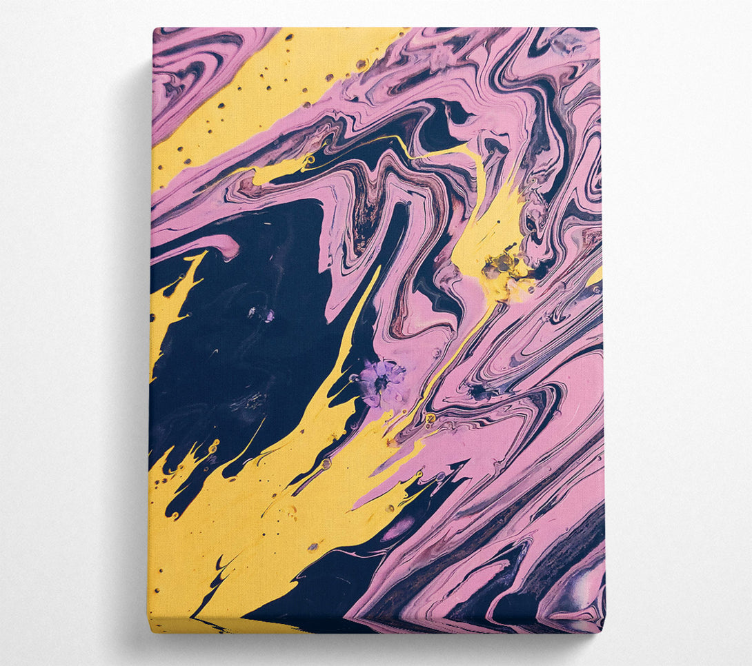  A Canvas Print of Yellow Swirl Abstract Canvas Wall Art