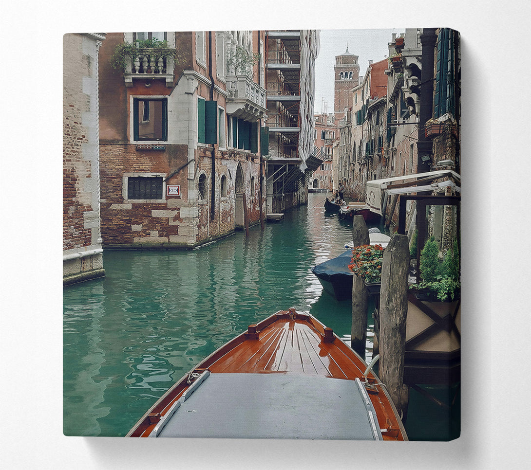  A Canvas Print of Emerald Canal Reflection Canvas Print