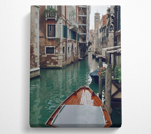  A Canvas Print of Emerald Canal Reflection Canvas Print