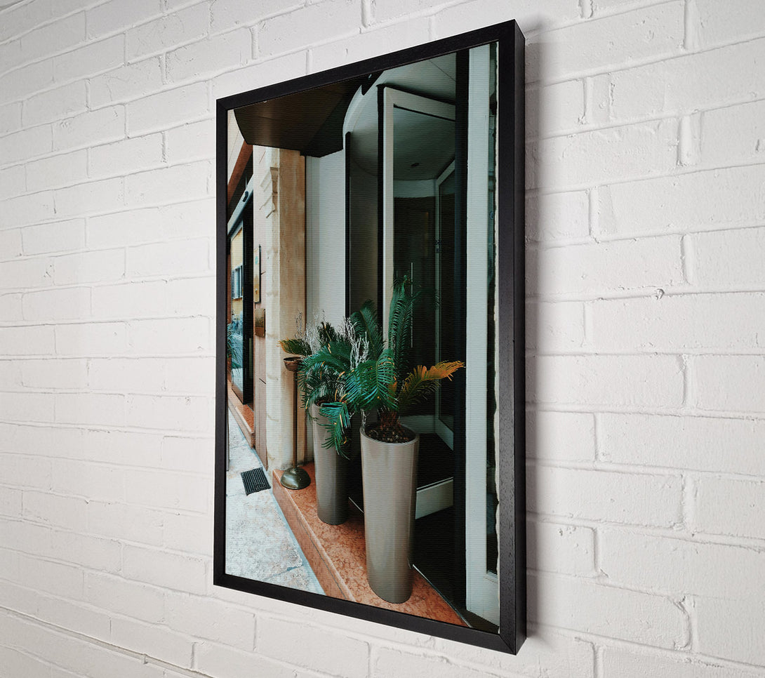  A Canvas Print of Grey Entrance Plants Canvas Art