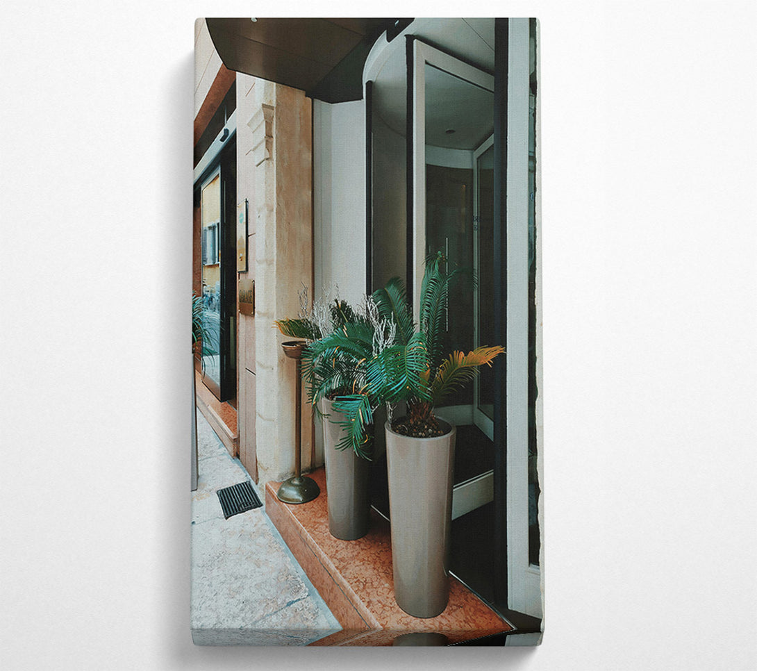  A Canvas Print of Grey Entrance Plants Canvas Art