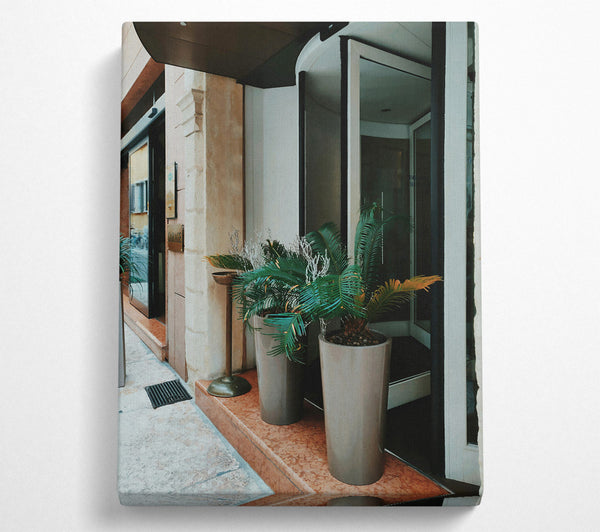  A Canvas Print of Grey Entrance Plants Canvas Art