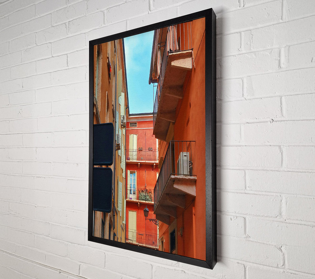  A Canvas Print of Orange Italian Balcony Canvas Wall Art