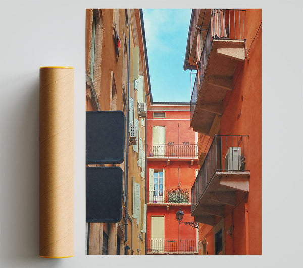 Orange Italian Balcony Giclee Print
