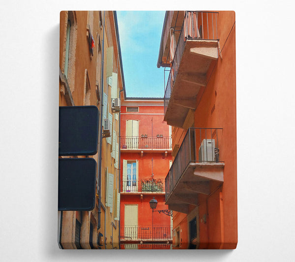  A Canvas Print of Orange Italian Balcony Canvas Wall Art