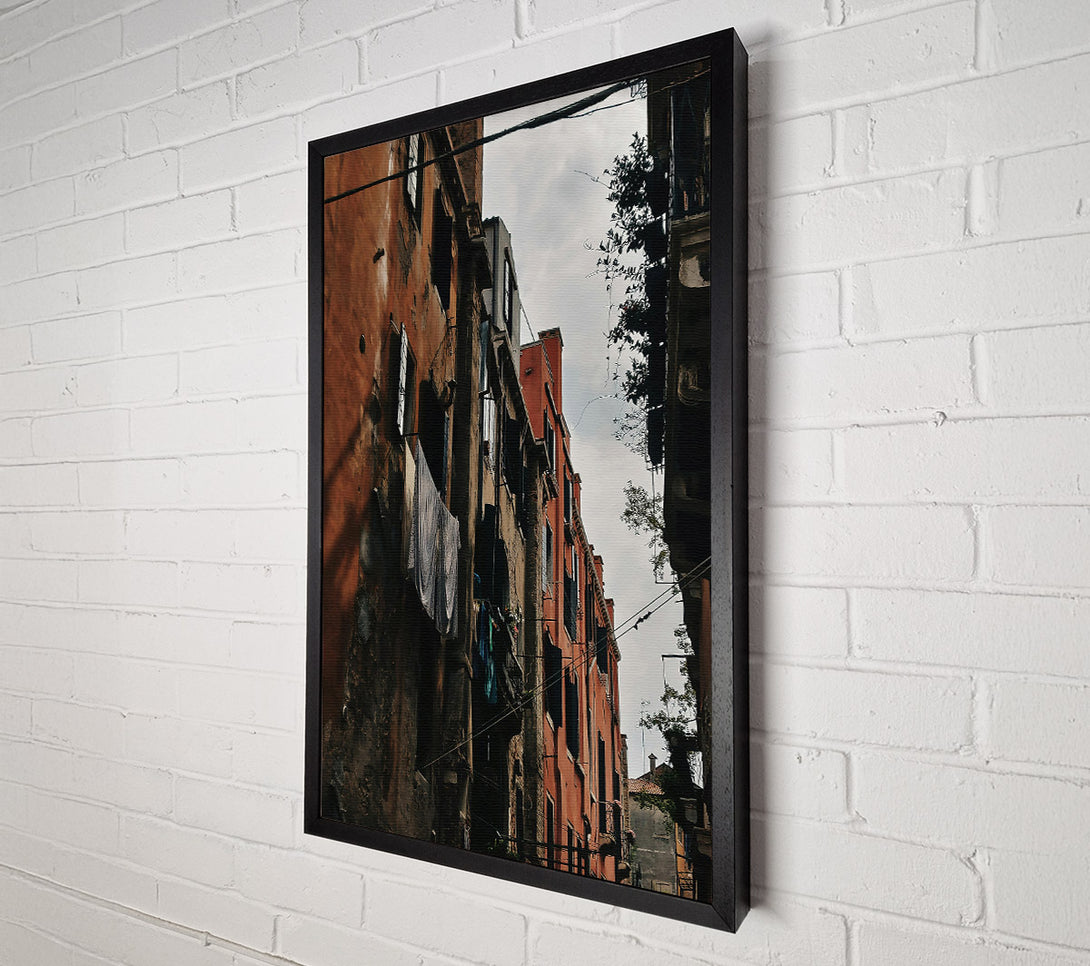  A Canvas Print of Orange Venetian Alleyway Canvas Wall Art