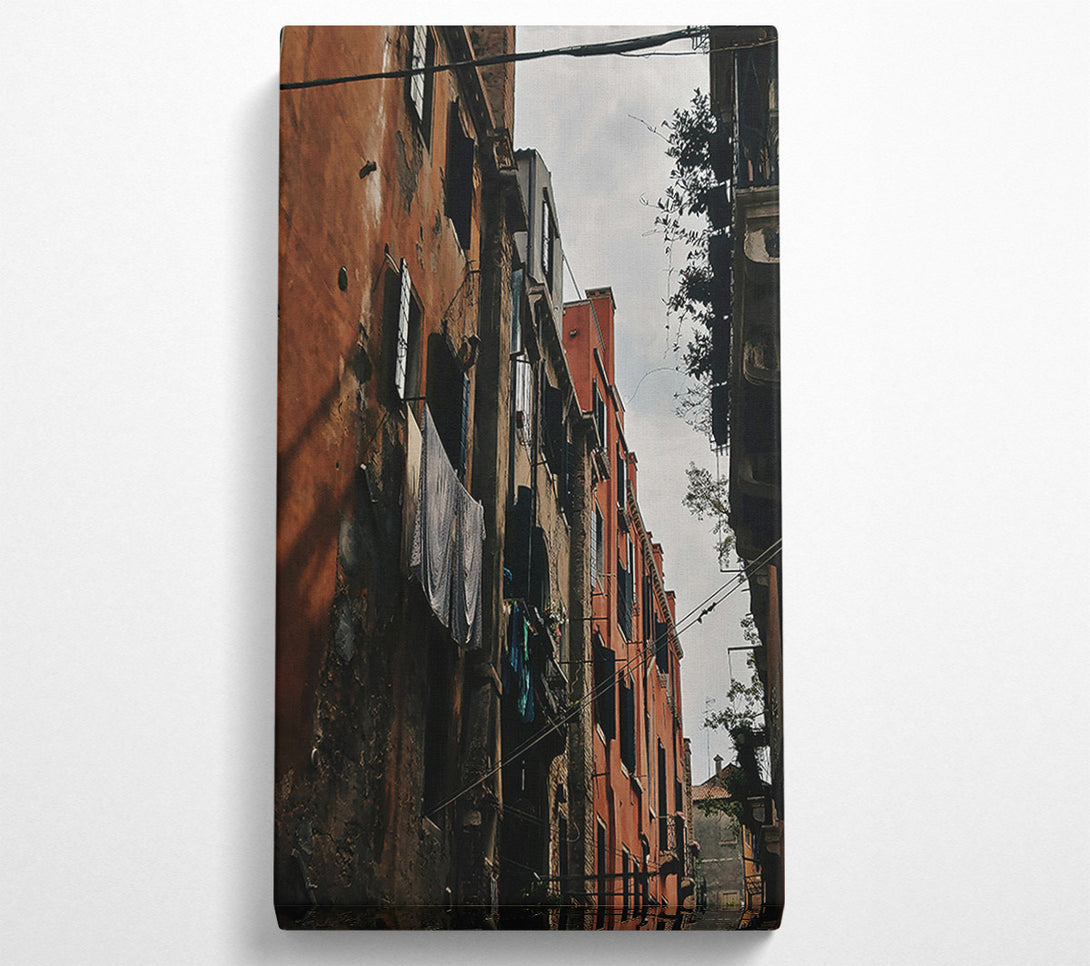  A Canvas Print of Orange Venetian Alleyway Canvas Wall Art