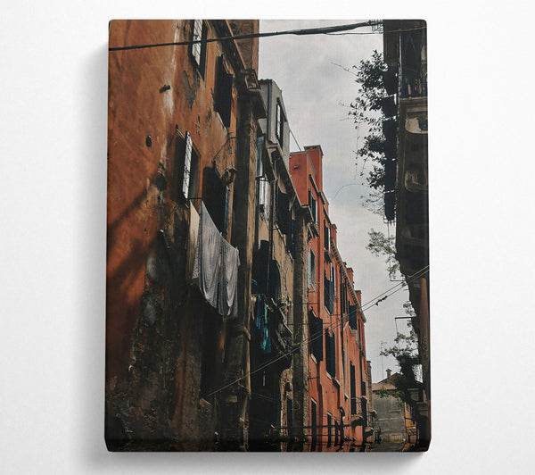  A Canvas Print of Orange Venetian Alleyway Canvas Wall Art