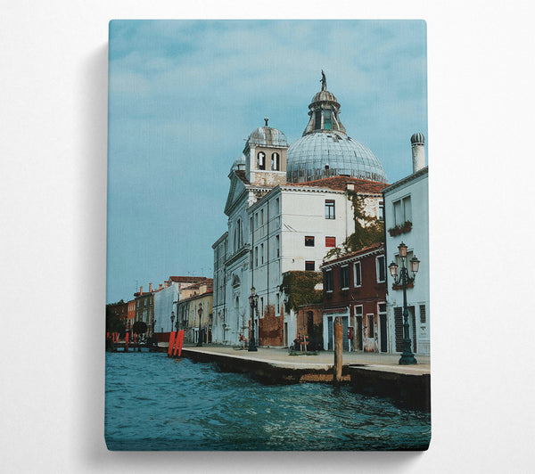  A Canvas Print of Teal Canal Reflections Canvas Print