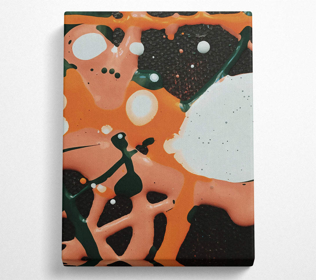 A Canvas Print of Orange Abstract Drips Canvas Print