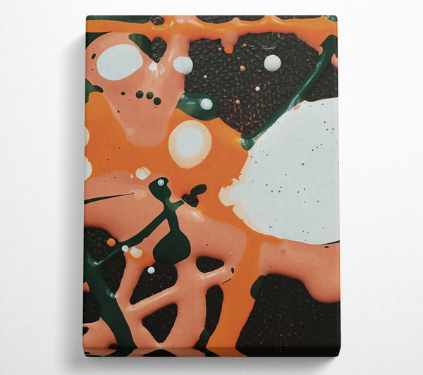  A Canvas Print of Orange Abstract Drips Canvas Print