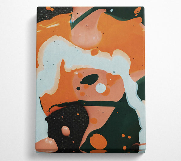  A Canvas Print of Orange Abstract Swirl Canvas Art