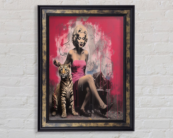 Marilyn Monroe Tiger Framed Print