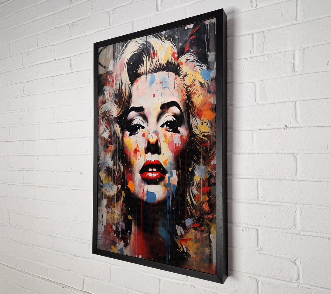 A Canvas Print of Marilyn Monroe Urban Paint Splash Canvas Art