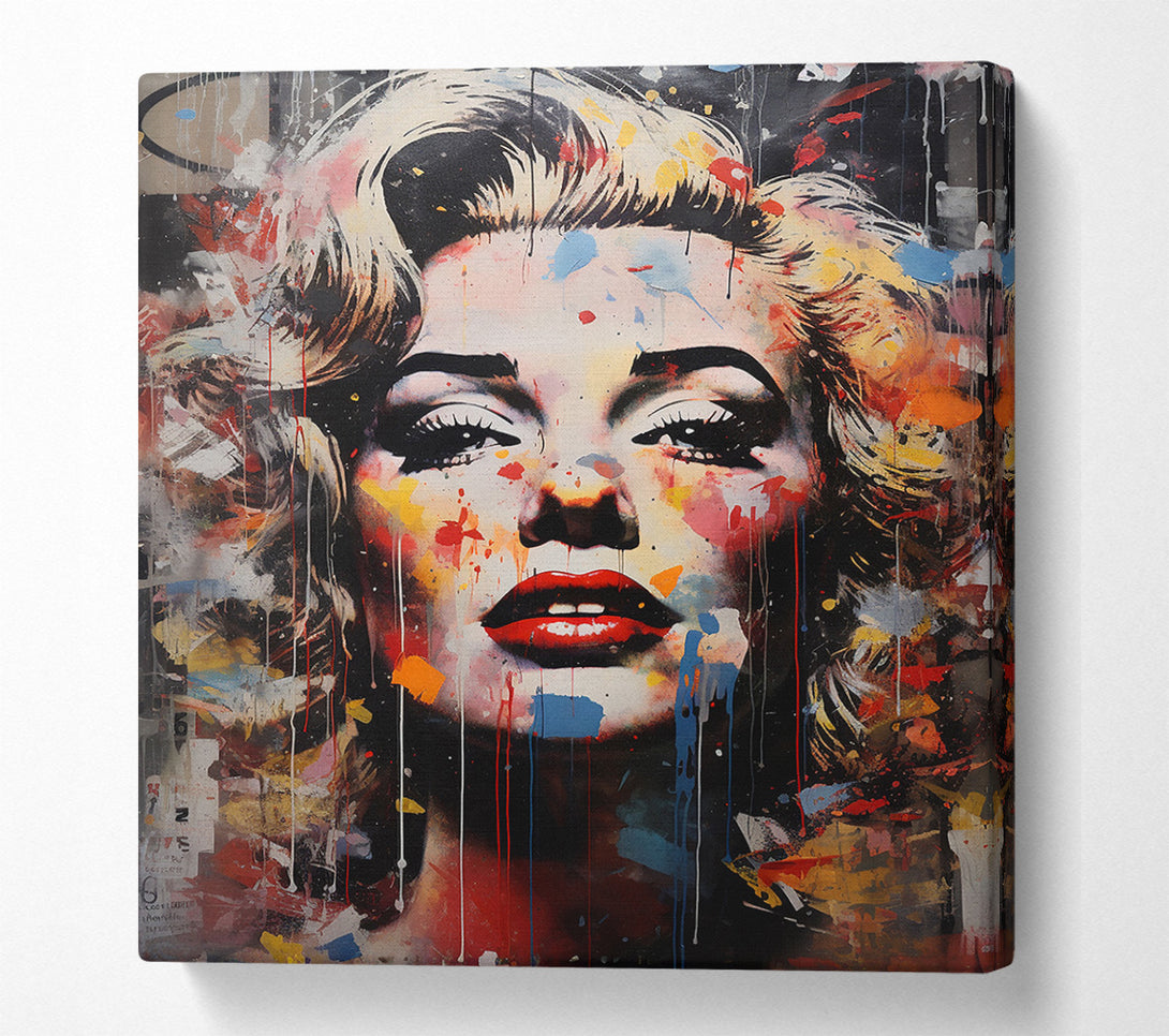  A Canvas Print of Marilyn Monroe Urban Paint Splash Canvas Art