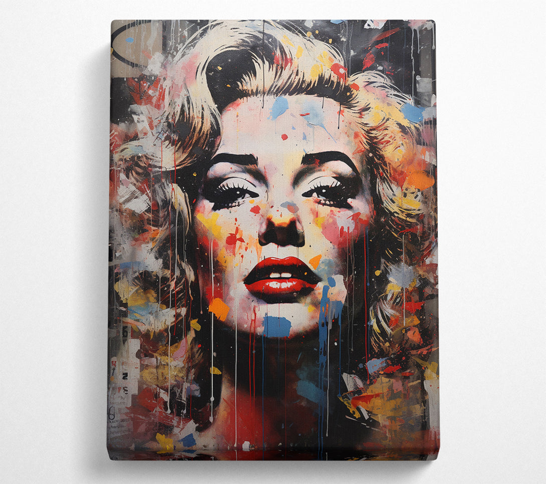  A Canvas Print of Marilyn Monroe Urban Paint Splash Canvas Art