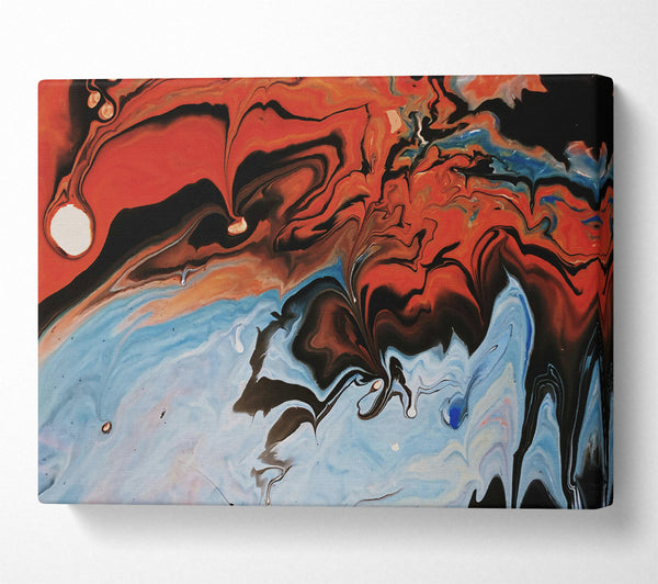  A Canvas Print of Crimson Swirling Abstract Canvas Art