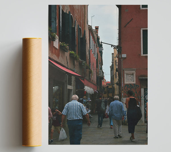 Red Brick Alleyway Transit Poster