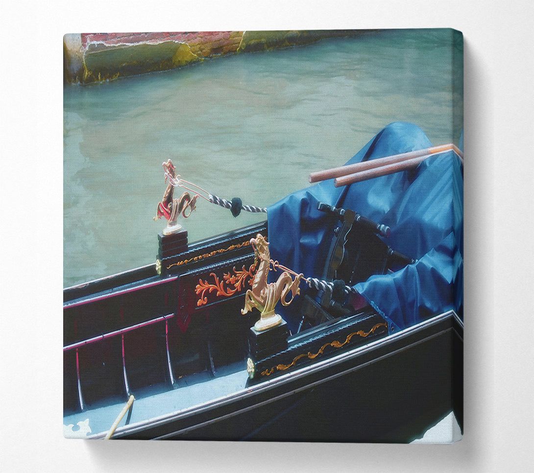  A Canvas Print of Blue Gondola Detail Canvas Wall Art