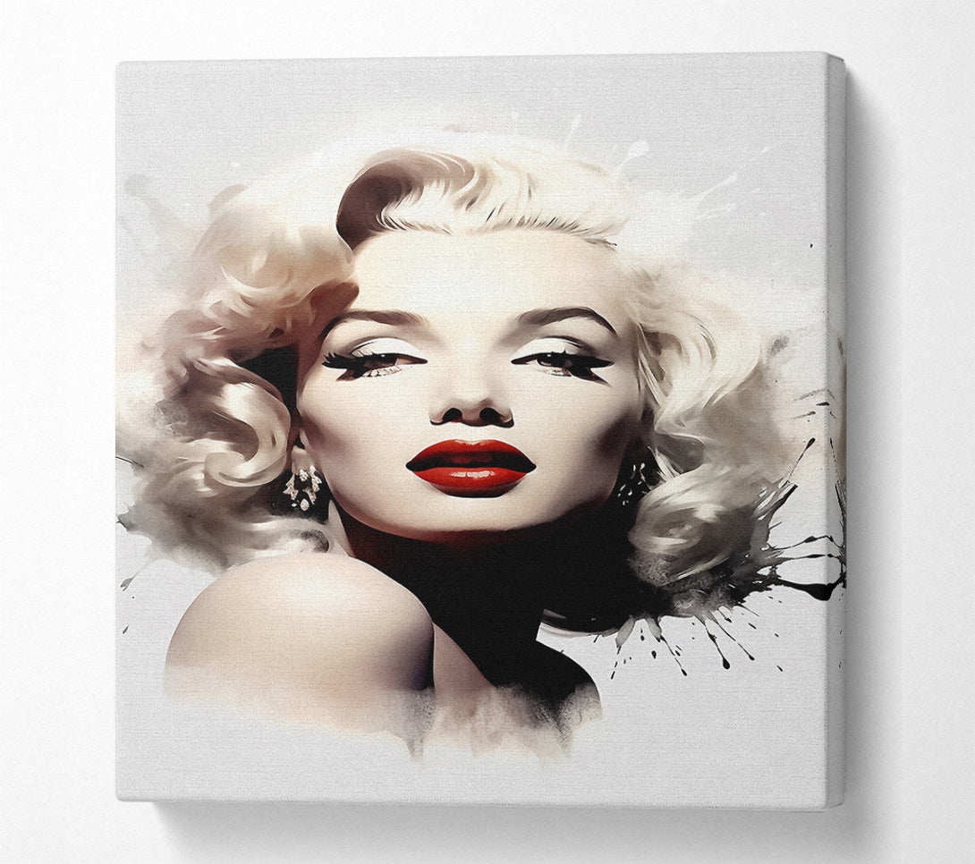 A Canvas Print of Marilyn Monroe Watercolour Splash Canvas Art