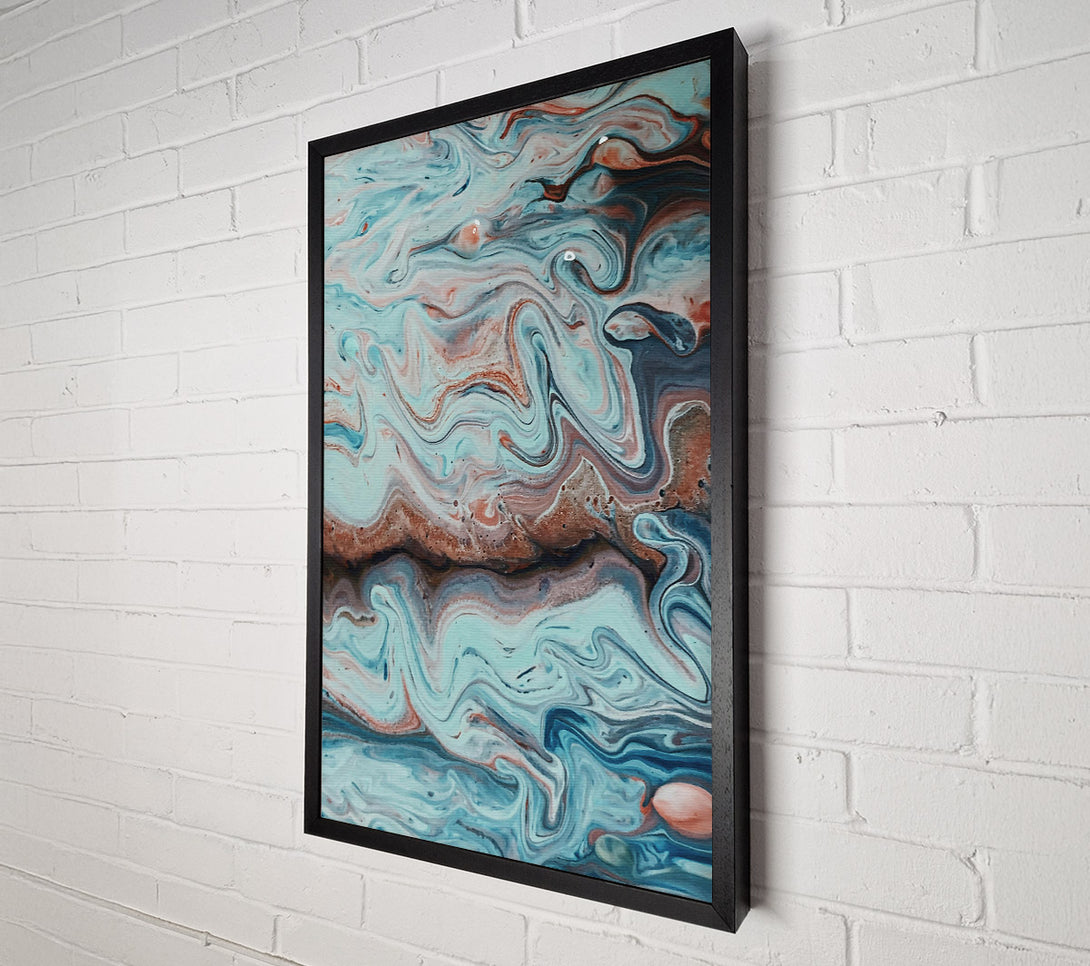  A Canvas Print of Oceanic Blue Swirls Canvas Wall Art