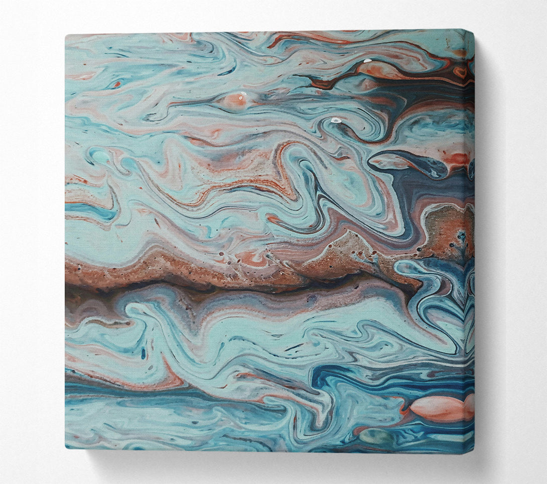  A Canvas Print of Oceanic Blue Swirls Canvas Wall Art