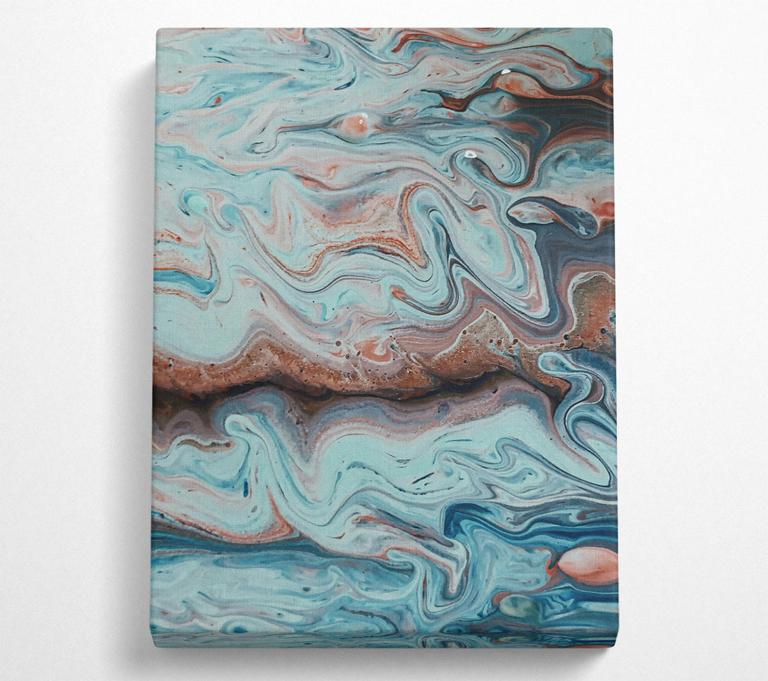  A Canvas Print of Oceanic Blue Swirls Canvas Wall Art