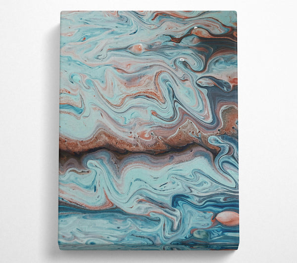  A Canvas Print of Oceanic Blue Swirls Canvas Wall Art