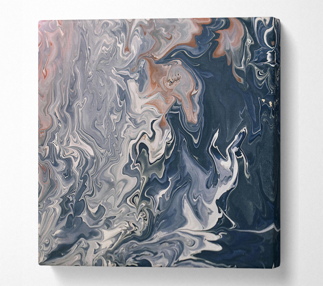  A Canvas Print of Navy Swirling Abstract Canvas Print