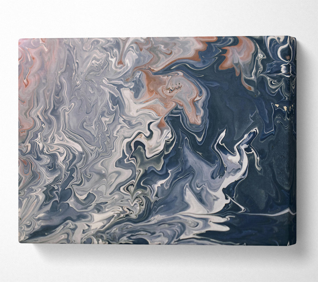  A Canvas Print of Navy Swirling Abstract Canvas Print