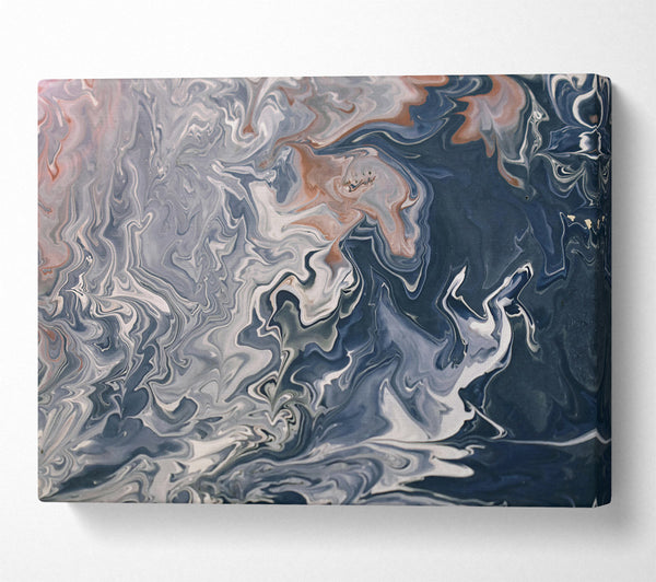  A Canvas Print of Navy Swirling Abstract Canvas Print