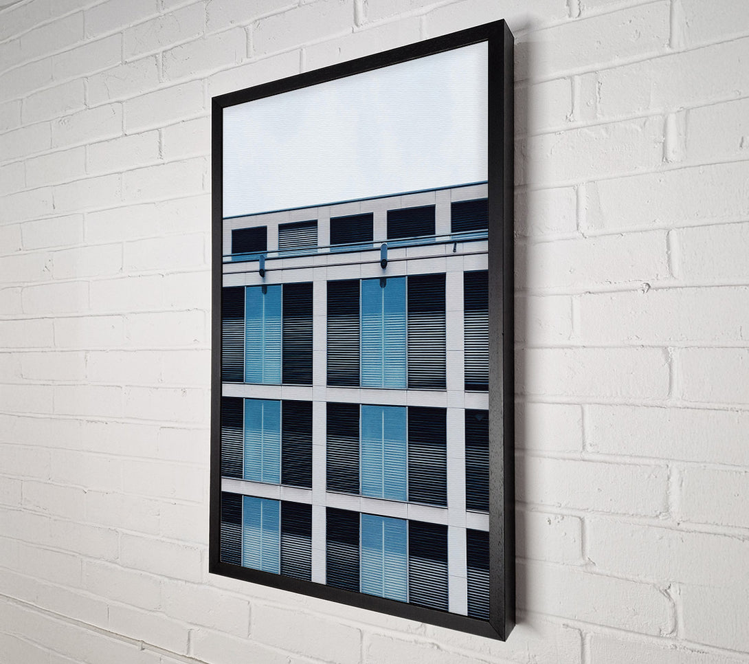  A Canvas Print of Blue Blinds On White Walls Canvas Print