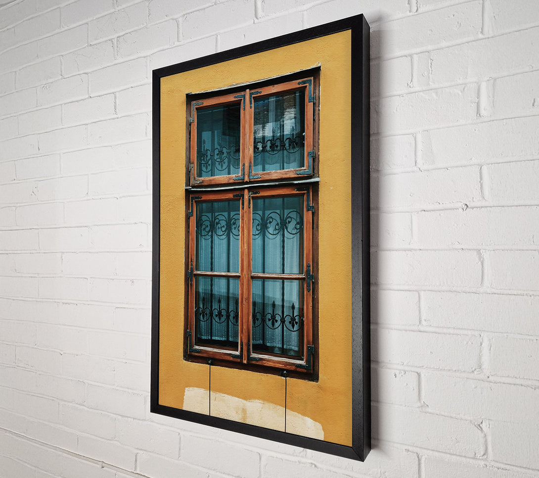  A Canvas Print of Golden Windowpane View Canvas Art