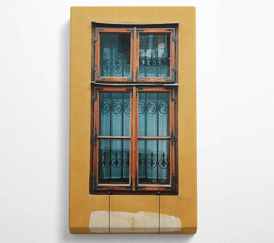  A Canvas Print of Golden Windowpane View Canvas Art