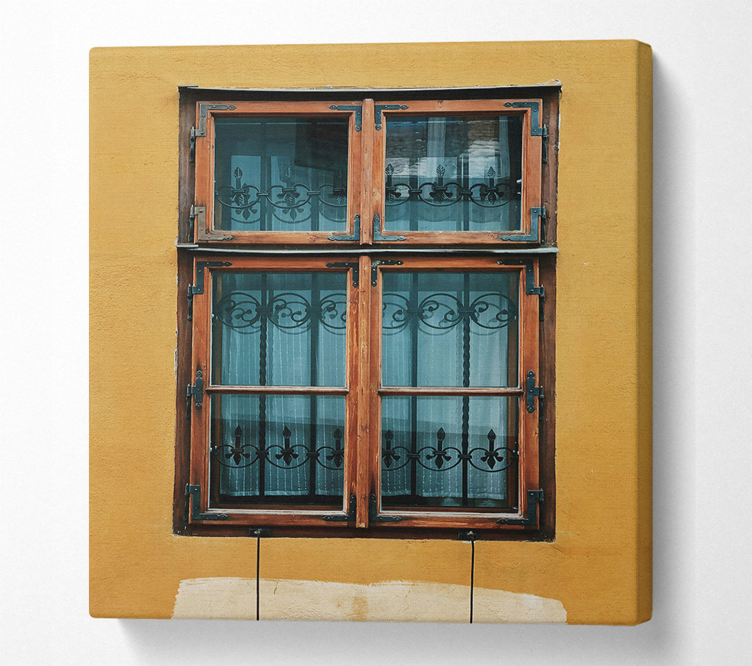  A Canvas Print of Golden Windowpane View Canvas Art