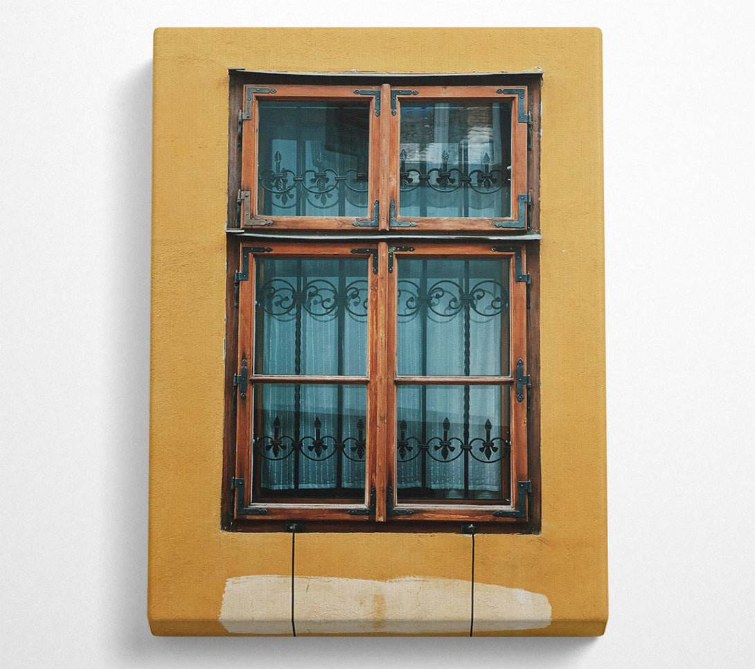  A Canvas Print of Golden Windowpane View Canvas Art