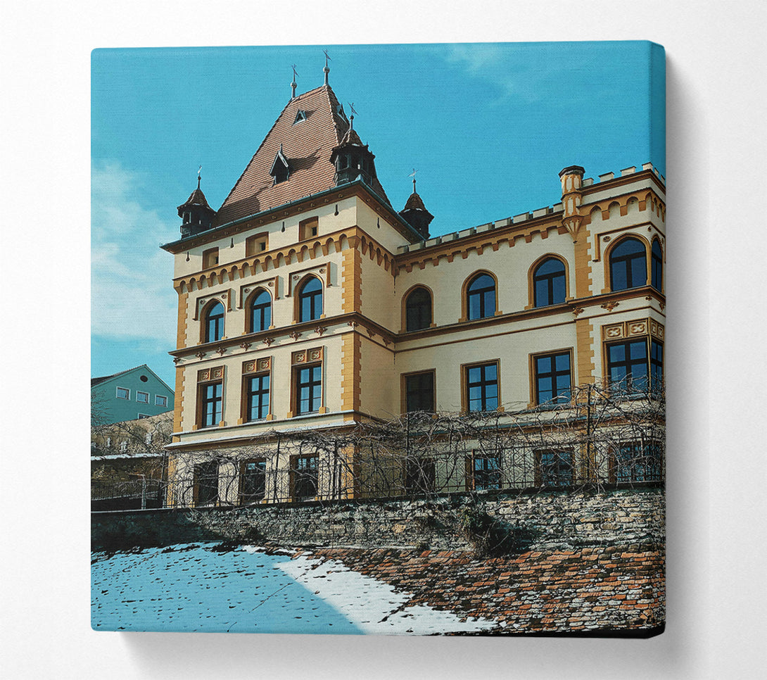  A Canvas Print of Winter'S Golden Fortress Canvas Wall Art