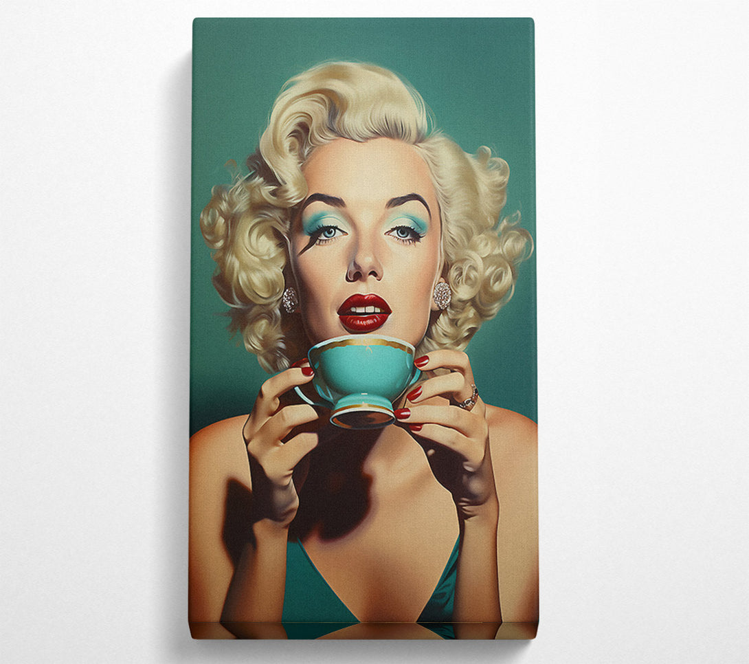  A Canvas Print of Marilyn Tea Sip Canvas Print