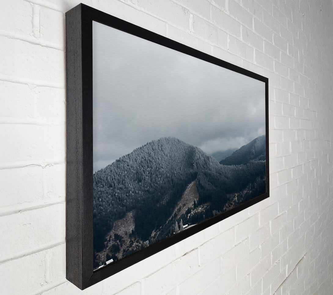  A Canvas Print of Gray Mountains Under Clouds Canvas Art