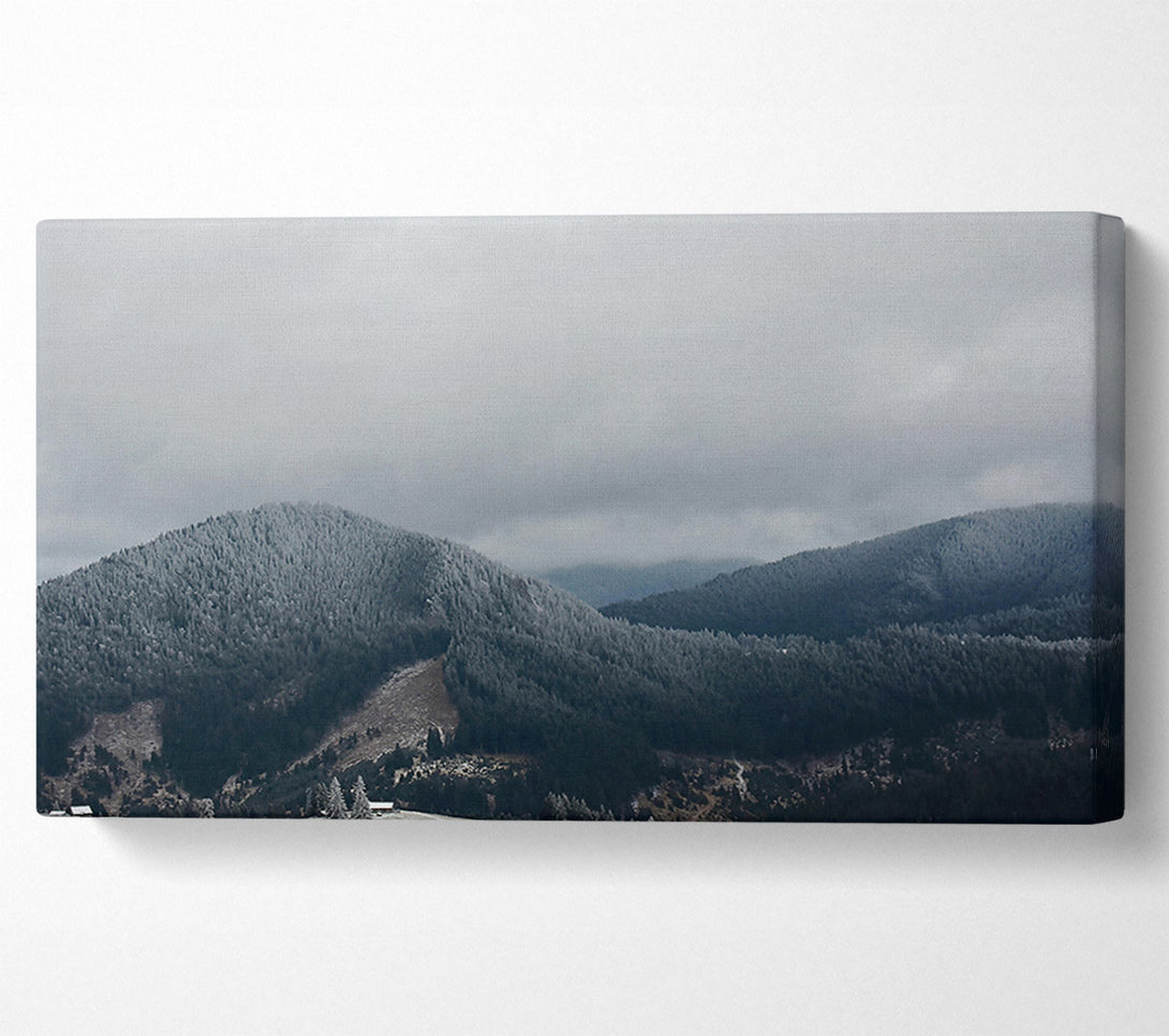  A Canvas Print of Gray Mountains Under Clouds Canvas Art
