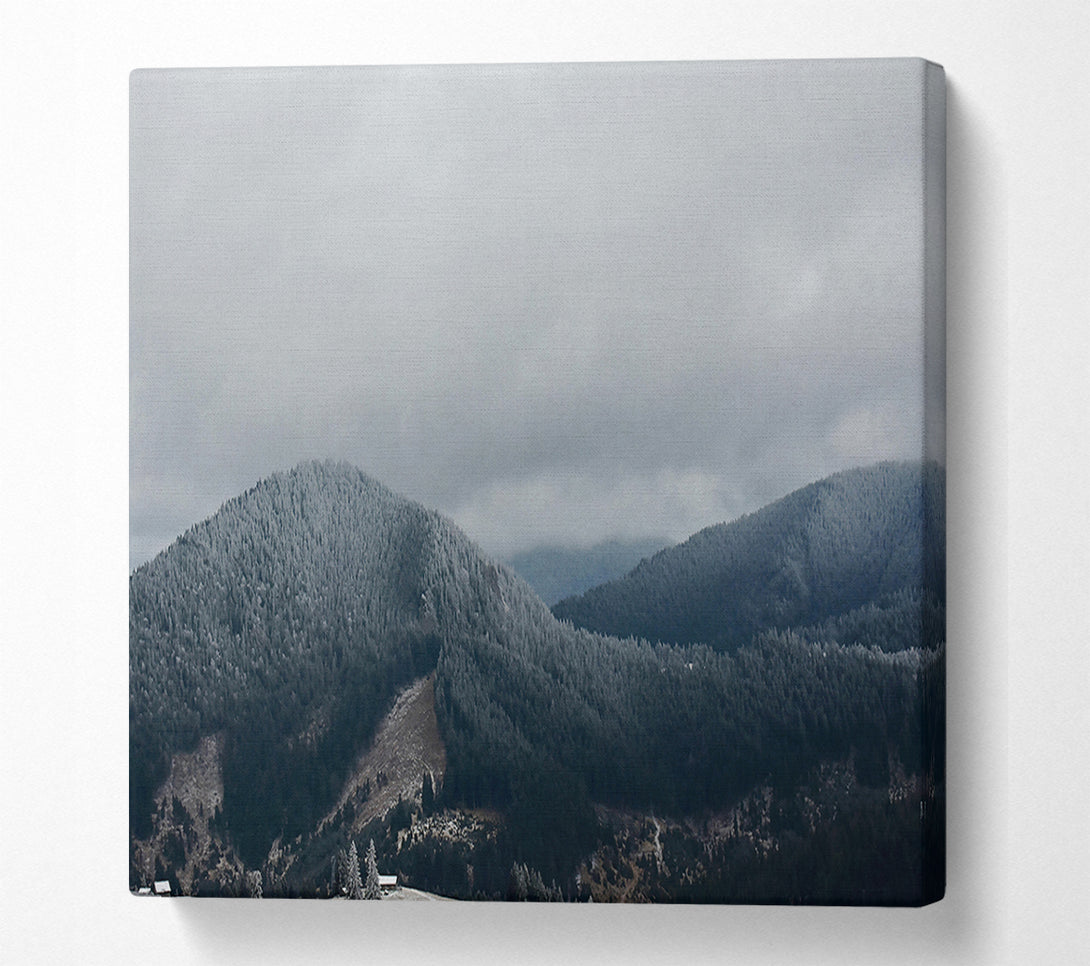  A Canvas Print of Gray Mountains Under Clouds Canvas Art