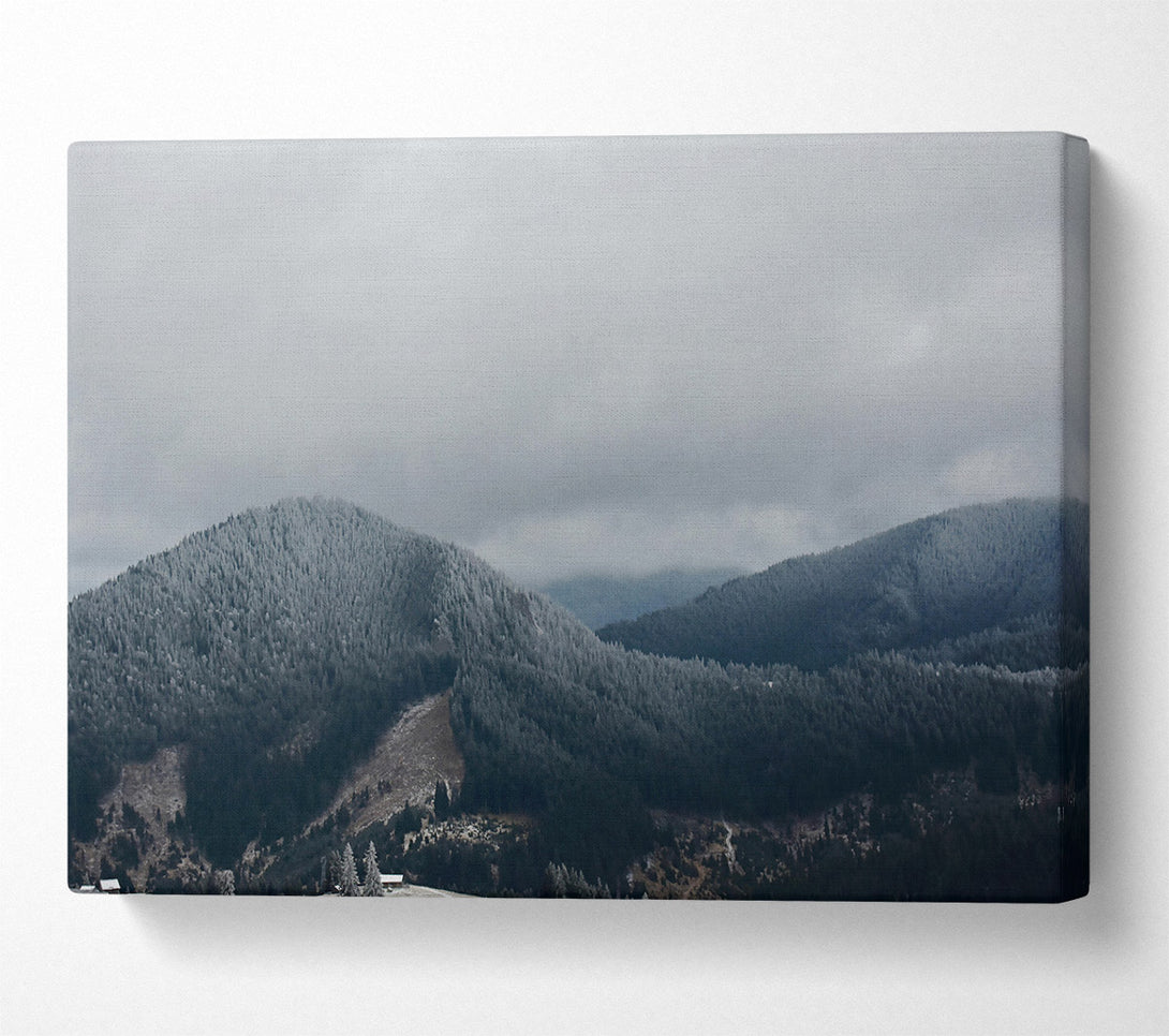  A Canvas Print of Gray Mountains Under Clouds Canvas Art