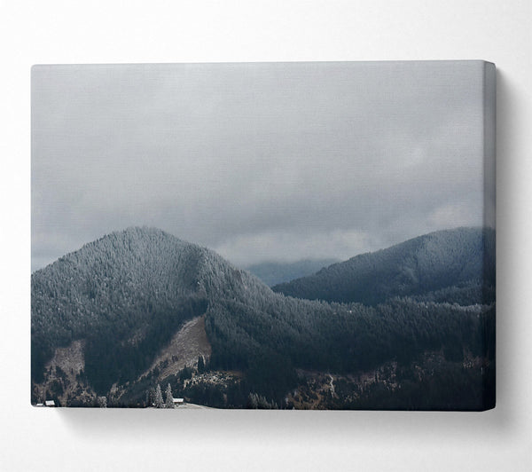 A Canvas Print of Gray Mountains Under Clouds Canvas Art